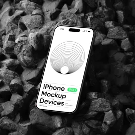 Iphone 15 Pro on Black Stone